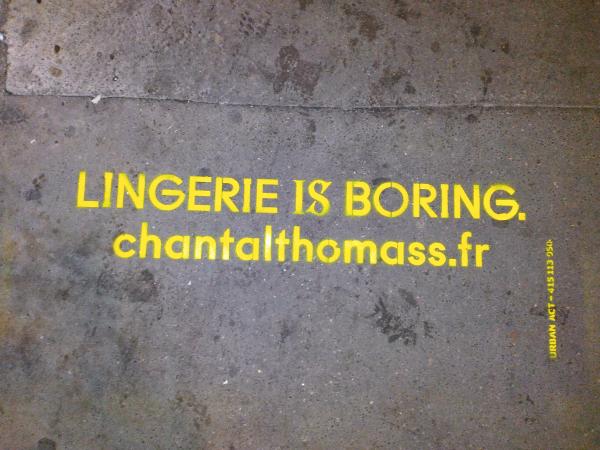 Open display for wild lingerie, by Chantal Thomass