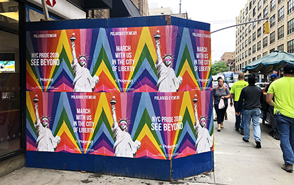 The Statue of Liberty is dressed in Polaroid colours