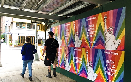 The Statue of Liberty is dressed in Polaroid colours