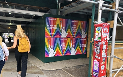 The Statue of Liberty is dressed in Polaroid colours