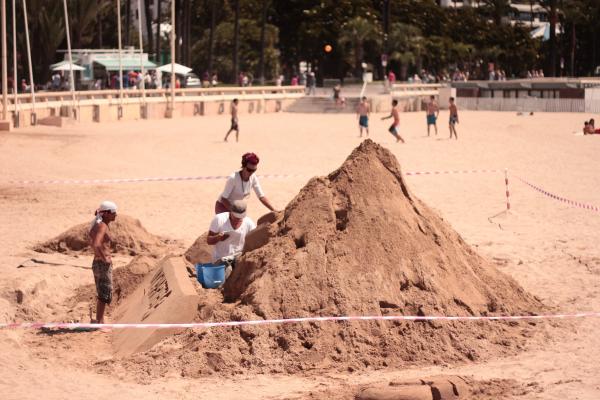 A grand sand sculpture in Cannes