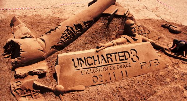 A grand sand sculpture in Cannes