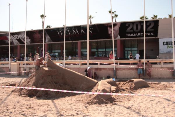 A grand sand sculpture in Cannes